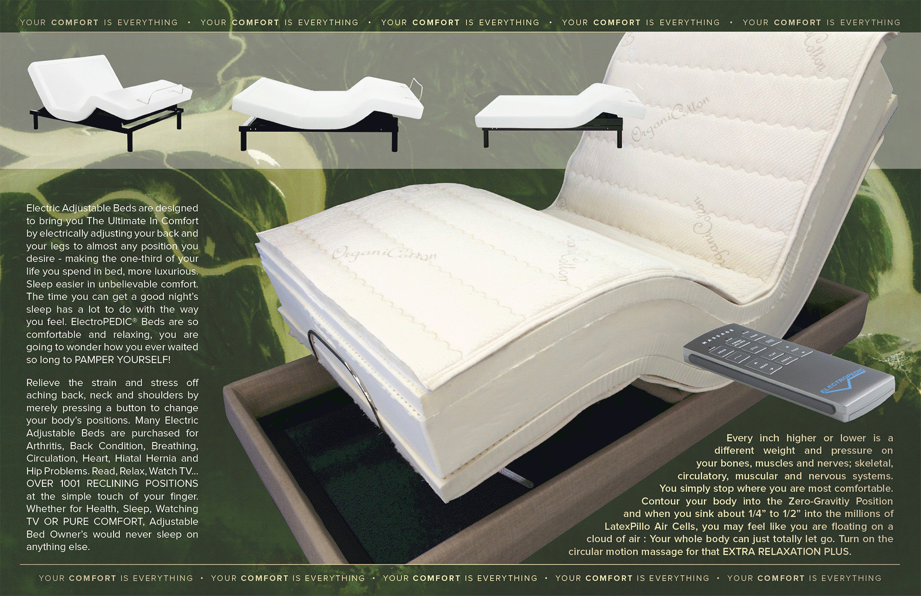 electric adjustable beds motorized frames latex mattresses power ergo bed