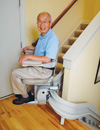 Electra-Ride III Custom Curved Rail Stairlift in Riverside CA for bruno stairway stair chairlifts