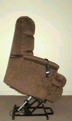 Newest member of the product line. Many new features. This is a power lift/power recline chair that can be placed as close to the wall as 2 1/2", for those who have limited space in apartments, mobile homes, etc. Another great feature is the TV position, where the foot rest comes up without the back reclining for the best TV watching position.