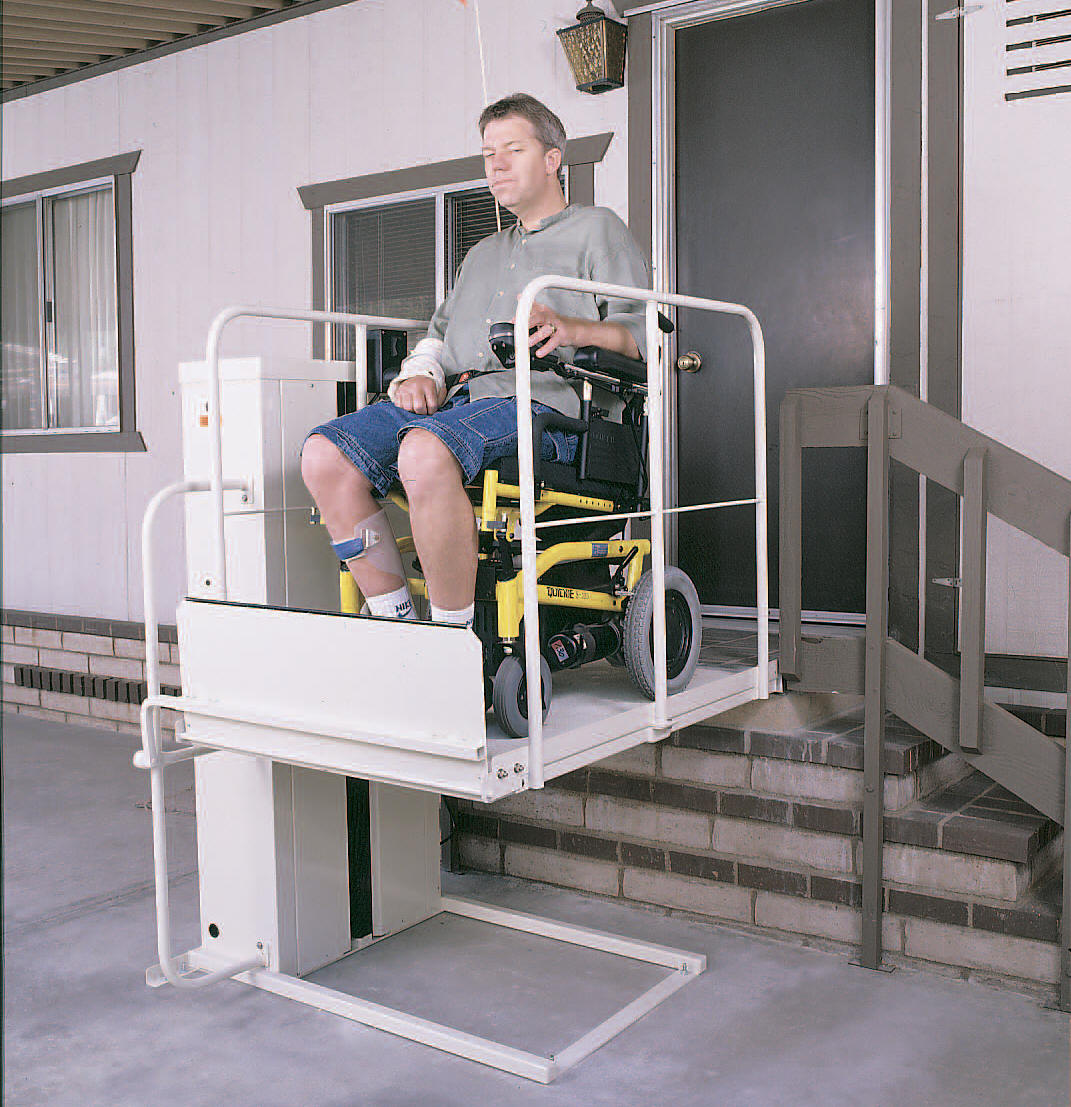 Vertical Platform wheelchair lifts for mobile home park porches